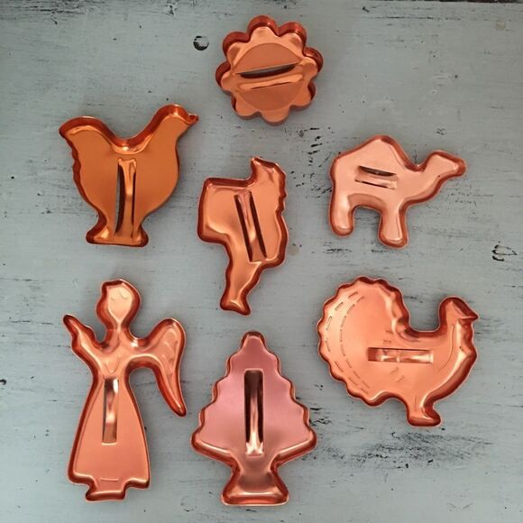 Vintage Copper Cookie Cutters | Lot of 7 - Picture 6 of 6